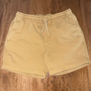 BearBottom Men’s Tan Elastic Waist Shorts Medium 5.5” Inseam Pockets